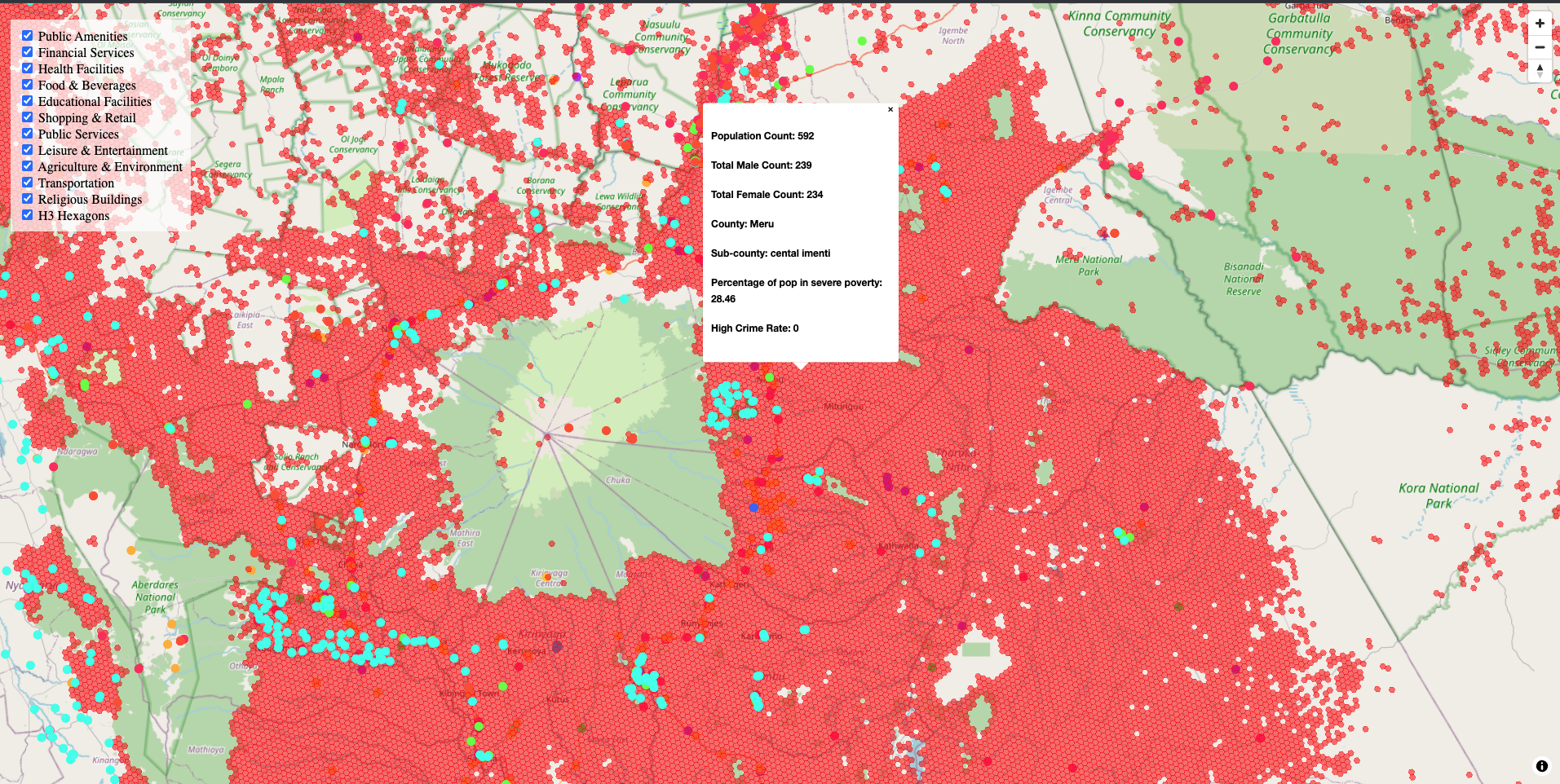 Kenya H3 mapping dataset preview